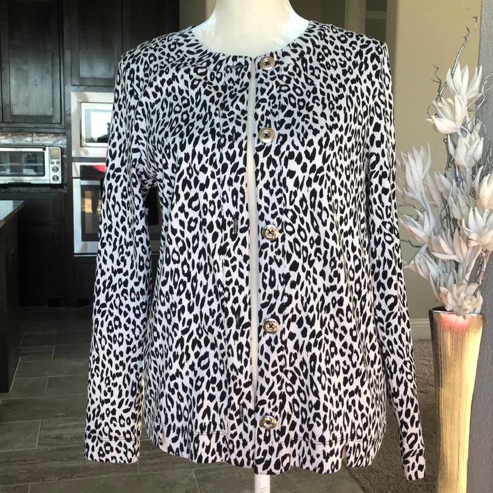 Animal print cardigan!